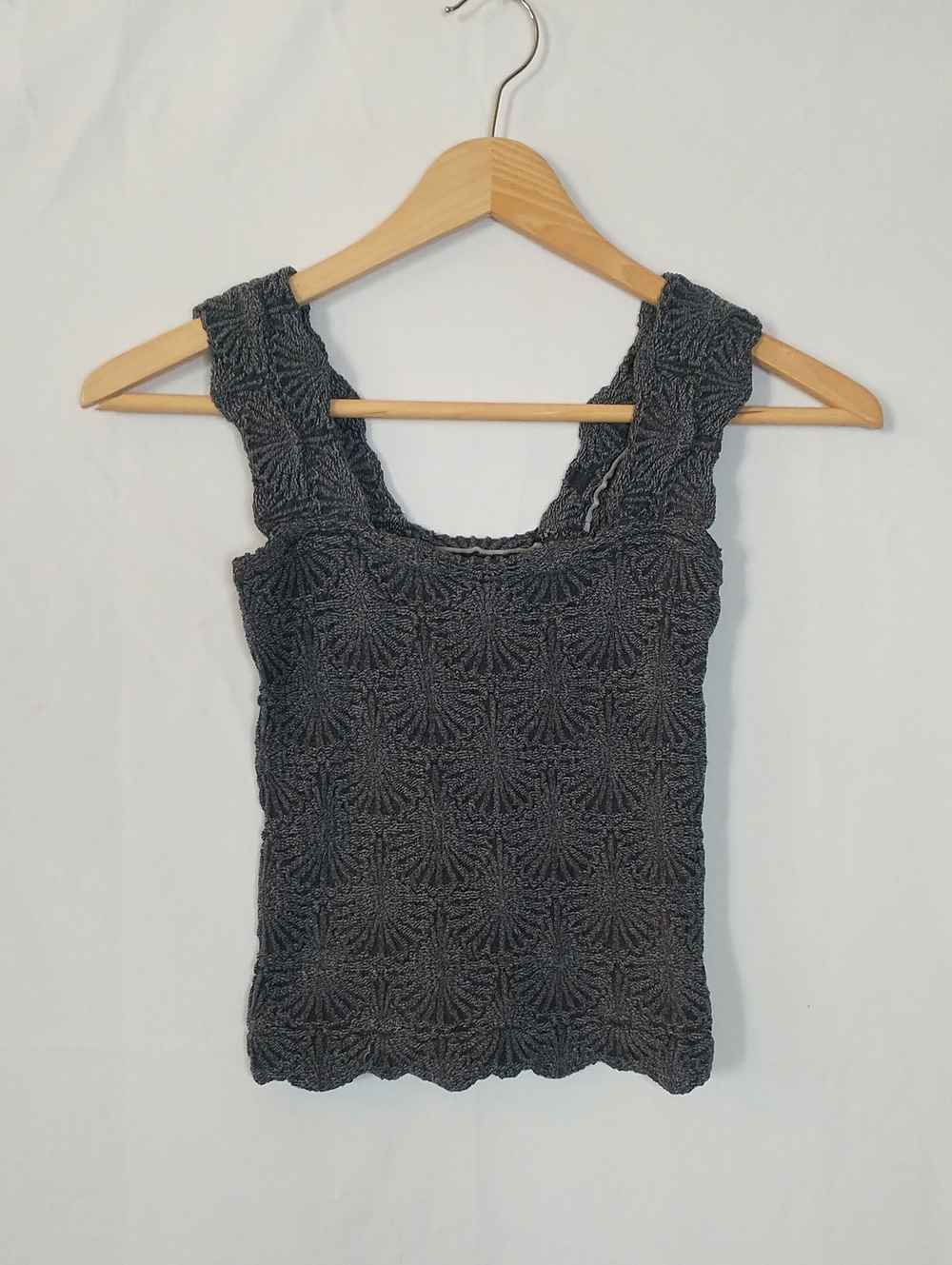 Free People Intimately Women's Charcoal Crochet Tank Top